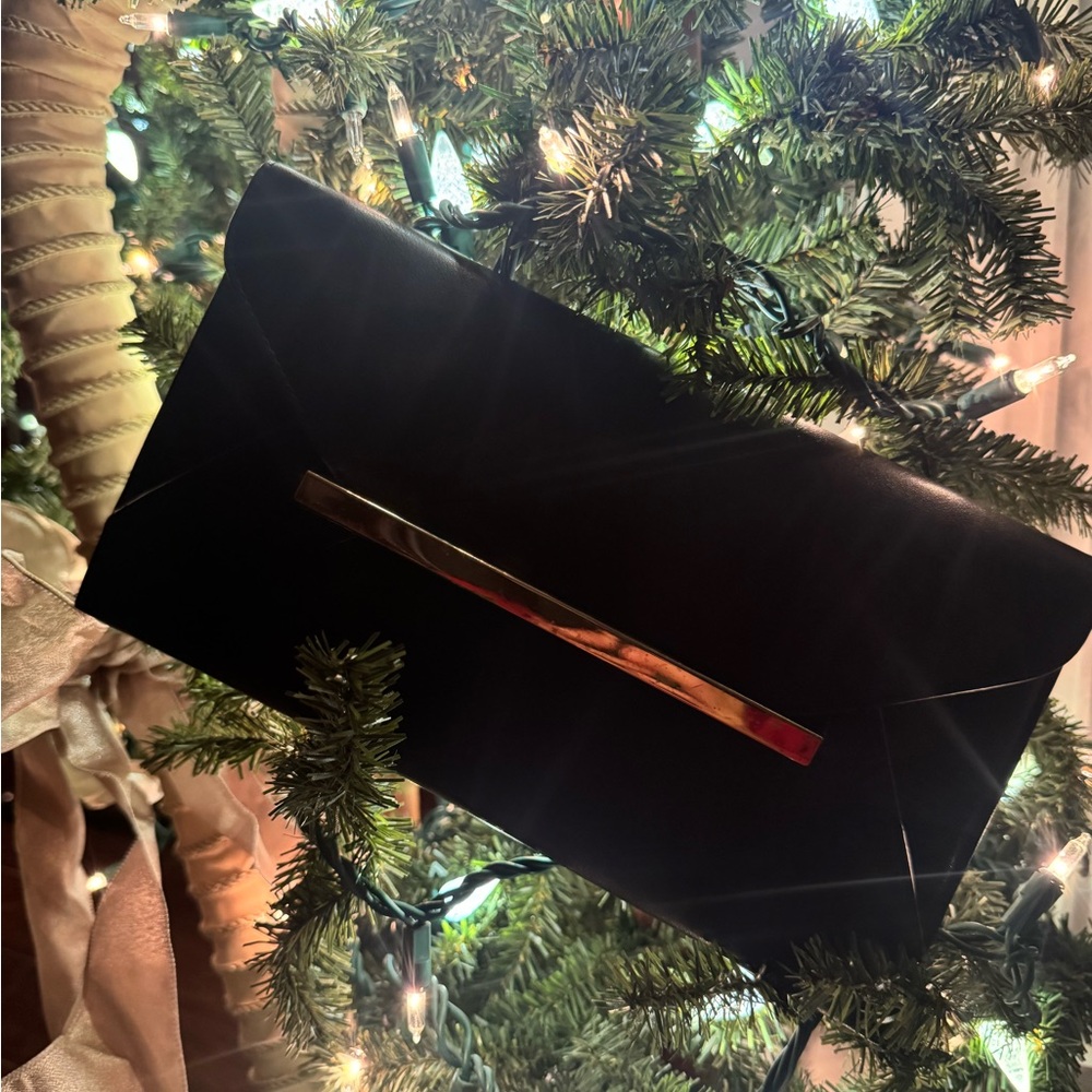 ASOS Elegant Black Clutch with Gold Bar
